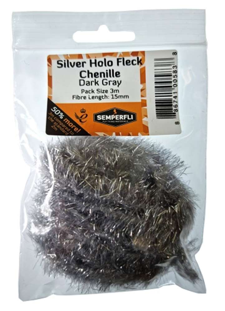 Silver Holographic Fleck 15mm Large Gray