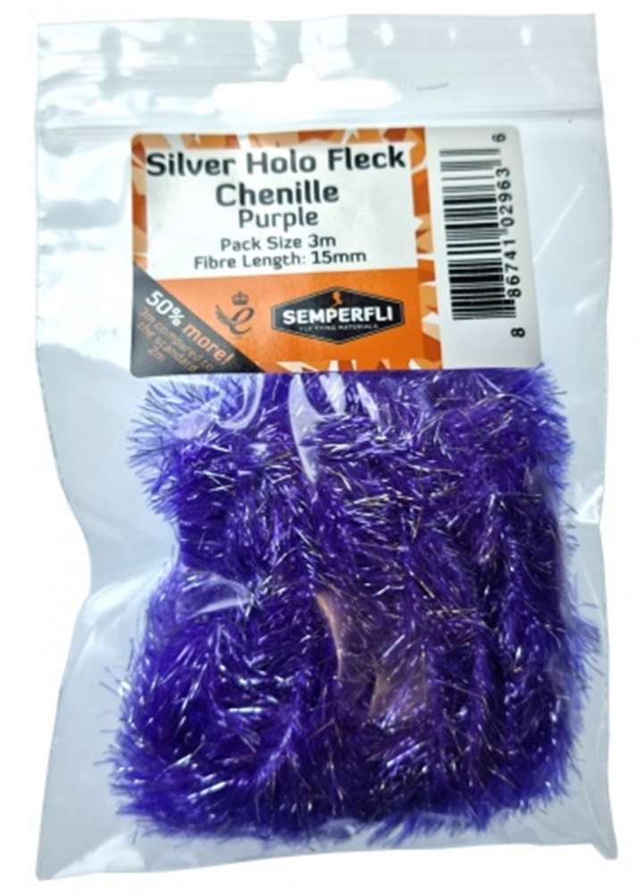 Silver Holographic Fleck 15mm Large Purple