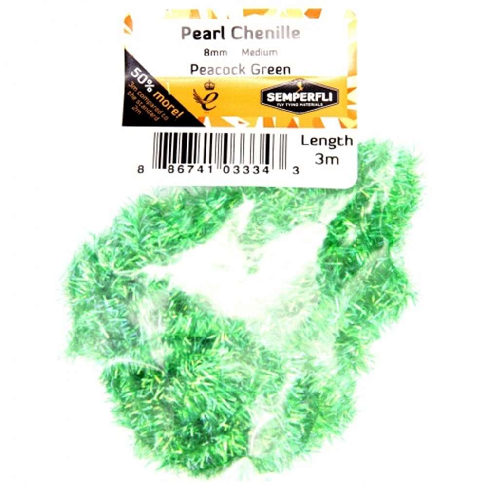 Pearl Chenille 8mm Medium Peacock Green
