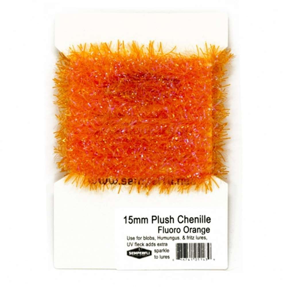 15mm Plush Transluscent Chenille Fluoro Orange