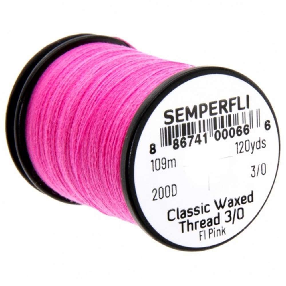 Classic Waxed Thread 3/0 120 Yards Fluoro Pink