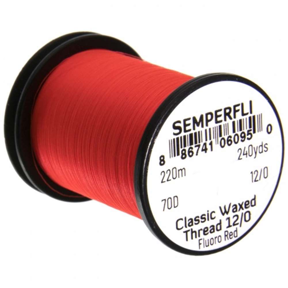 Classic Waxed Thread 12/0 240 Yards Fluoro Red