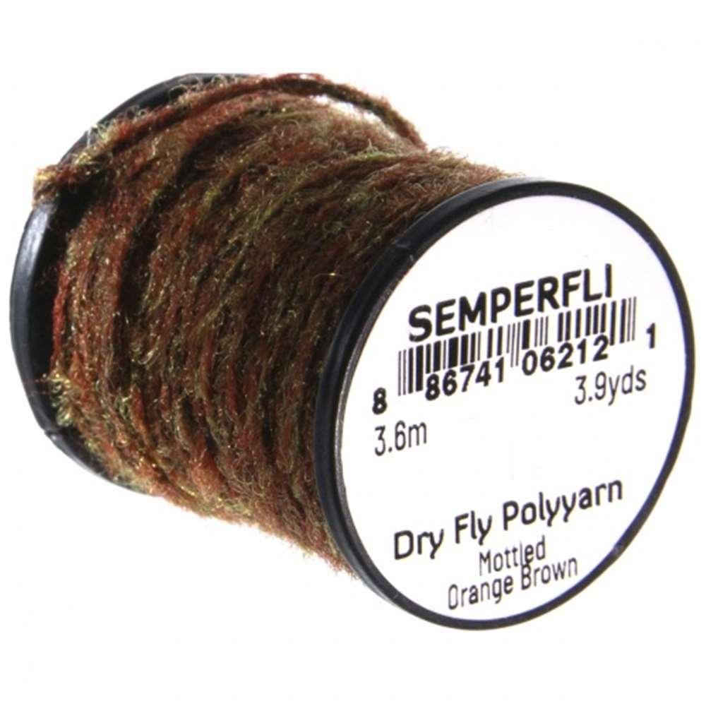 Dry Fly Polyyarn Mottled Orange Brown